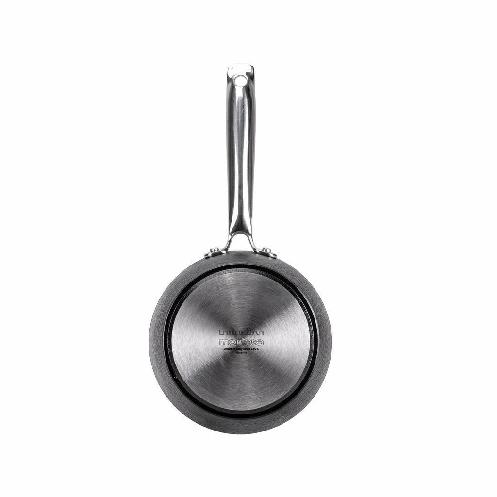 Moneta 0005390516 Armonia Casseruola Antiaderente Senza PTFE PFAS PFOA Nichel Alluminio per Induzione 16 cm colore Nero Grigio