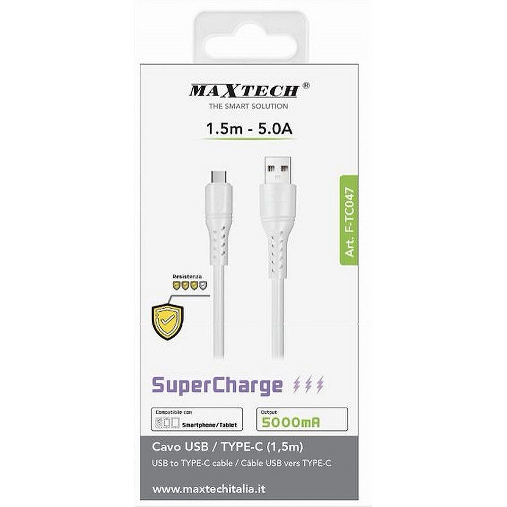 Trade Shop - Cavo Usb/type-c 1.5mt 5a Supercharge Ricarica Dati Resistente Smartphone F-tc047 -