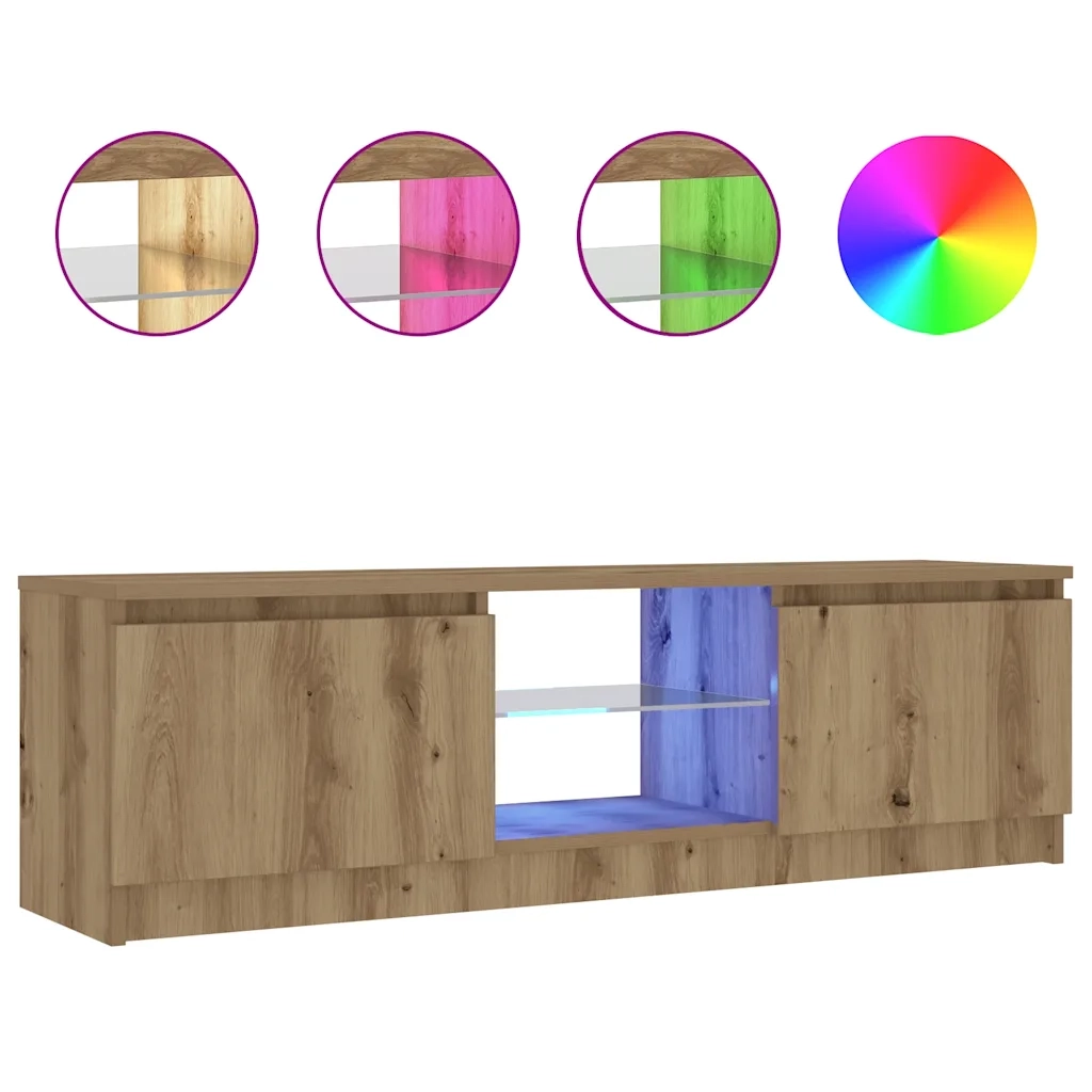 Mobile Porta TV con LED Artigianale 120x30x36 cm Multistrato 856348