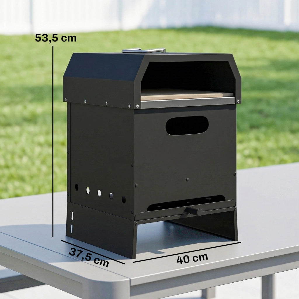 Forno per Pizza da Giardino 2 Livelli con Pizzastein ¨C zephmum ¨C Legno