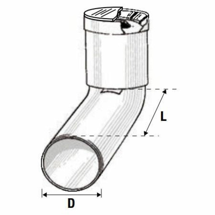 Curva wc prolungata htsbl d.090