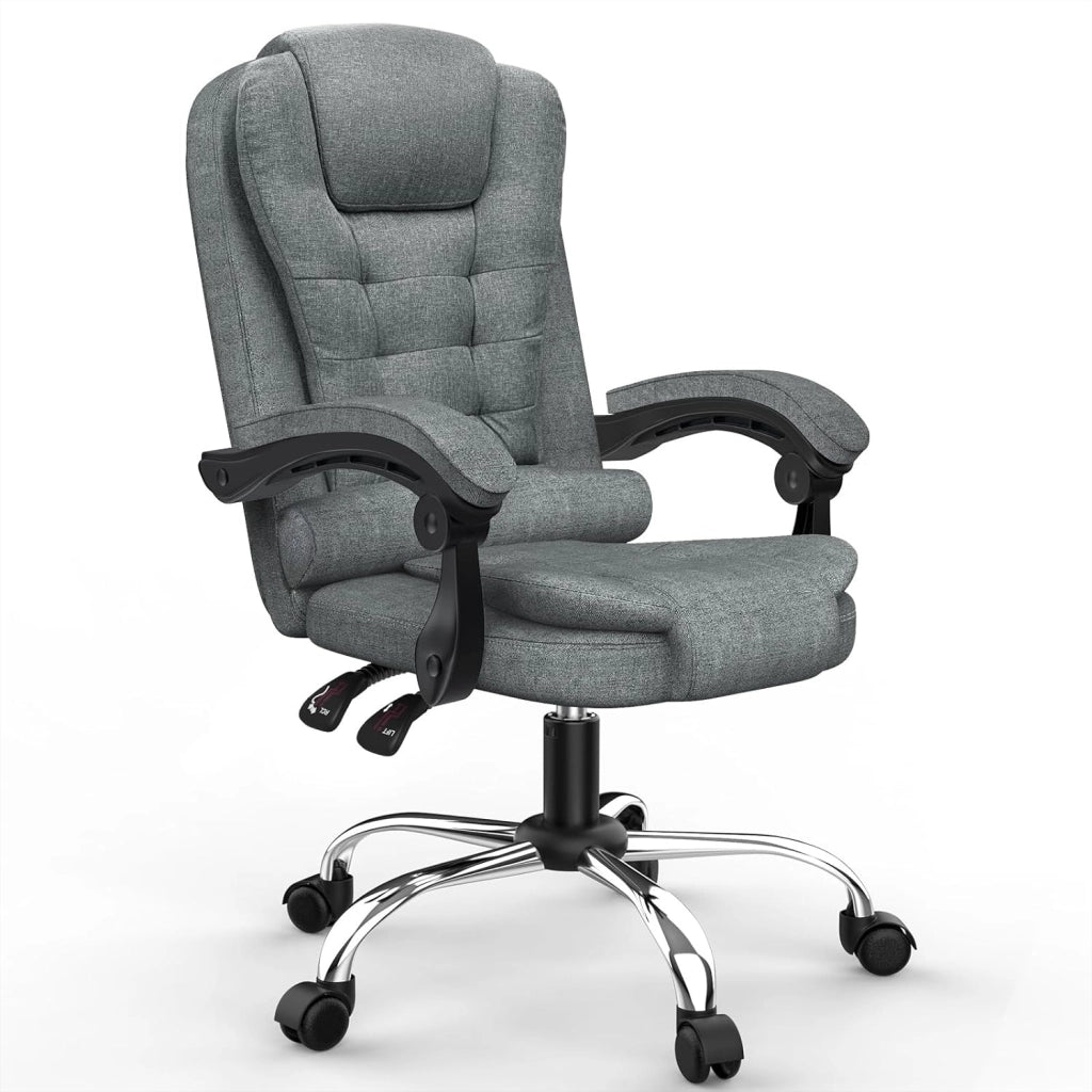 Sedia da ufficio ergonomica, sedia da ufficio , schienale regolabile, sedia da ufficio girevole a 360° con schienale alto, nero-grigio