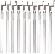 Serie di utensili per decorazione metallica - 10 pezzi - alta qualità - formato compattibile - manico 0,8 cm