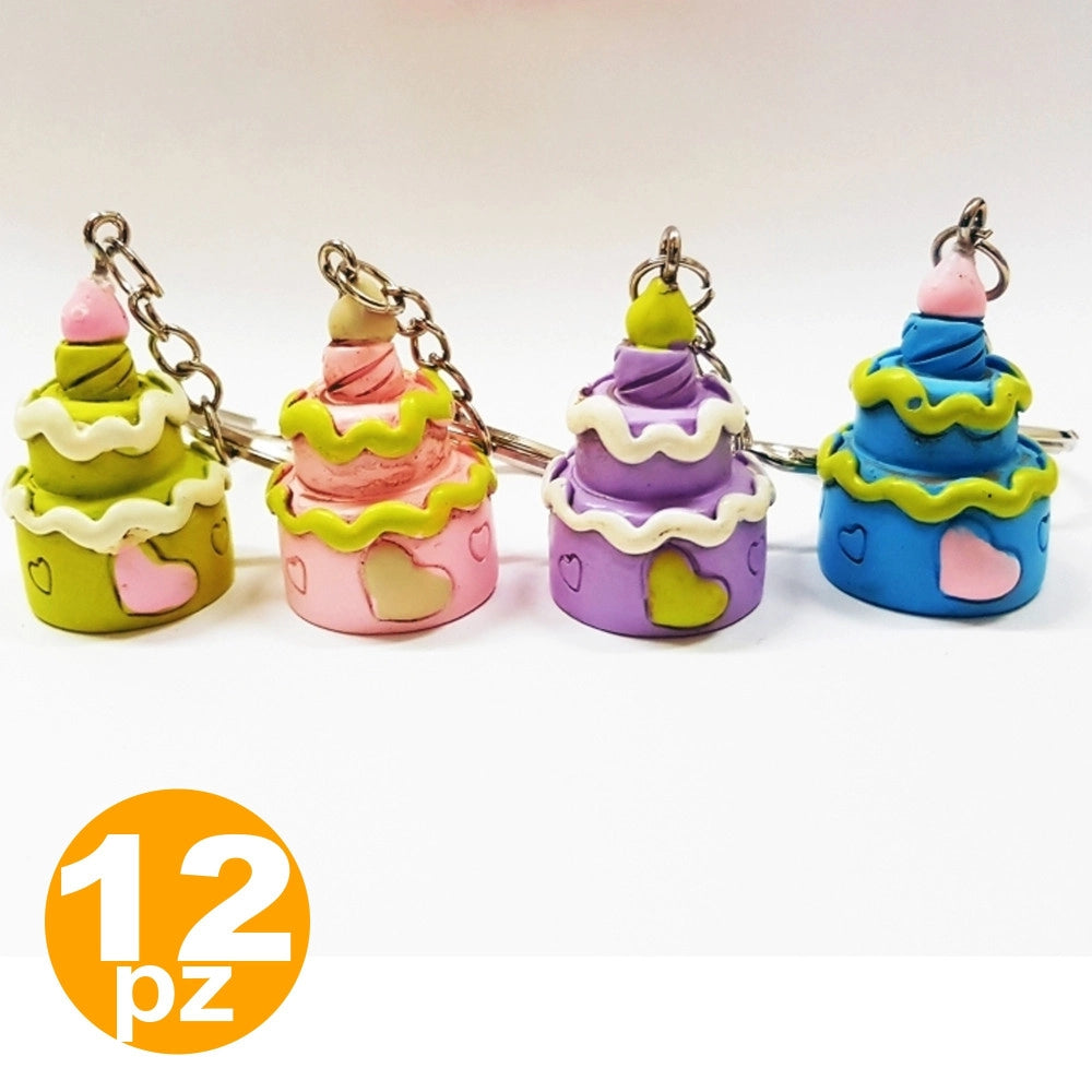 Trade Shop - Set 12 Bomboniera Bomboniere Torta 18 Anni Compleanno Ceramica Portachiavi Chiave -