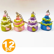 Trade Shop - Set 12 Bomboniera Bomboniere Torta 18 Anni Compleanno Ceramica Portachiavi Chiave -