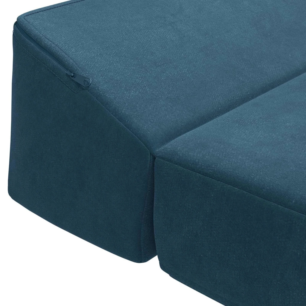 Divano Letto Pieghevole Blu 200 x 70 x 10 cm Velluto 900023