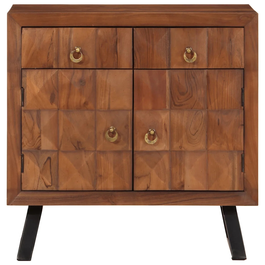 Cassettiera Marrone ambra 70x35x70 cm in Legno Massello Acacia 358185
