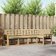 Set di divani da esterno con cuscino 5 pcs Bianco e Beige