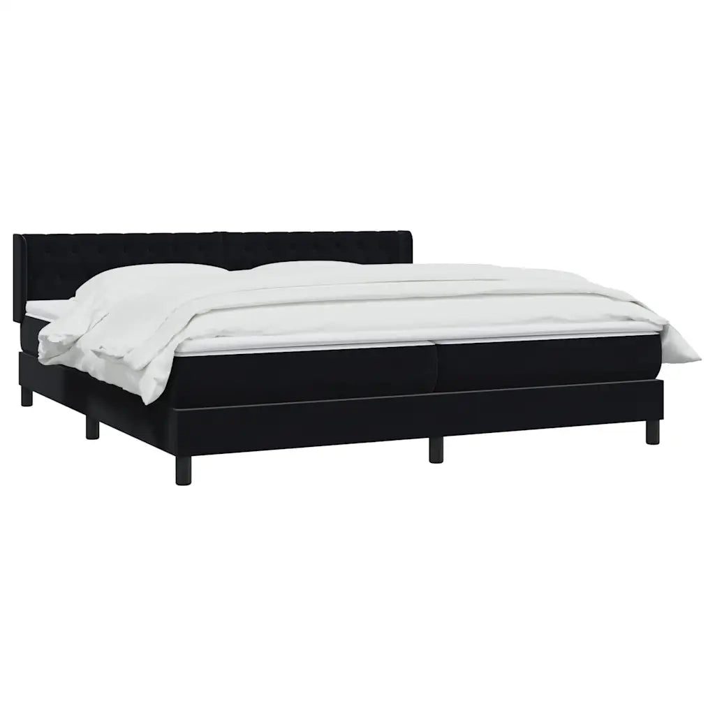 Giroletto a Molle con Materasso Nero 200x220 cm in Velluto 3318425