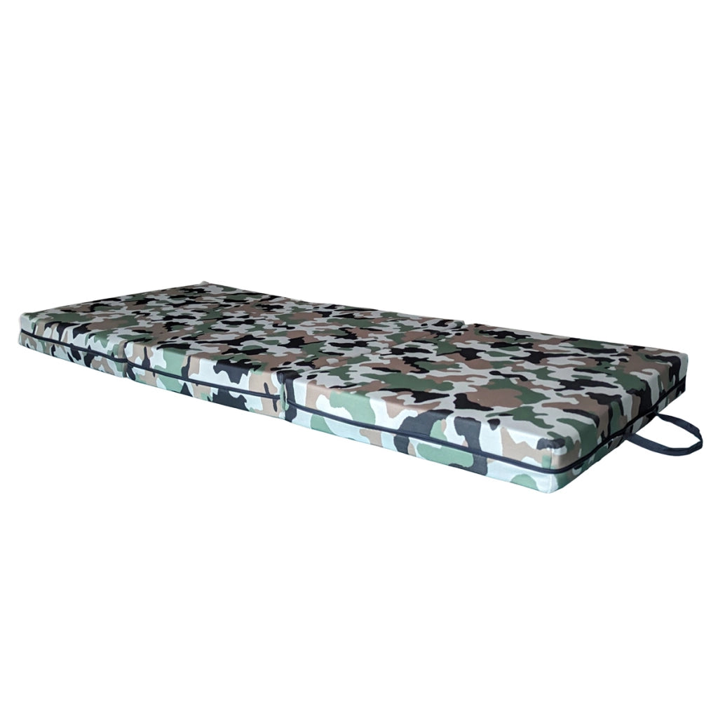 Materasso pieghevole futon, materassino da campeggio mimetico sfoderabile antimacchia. Materassino per ospiti inattesi 100x200x10 cm