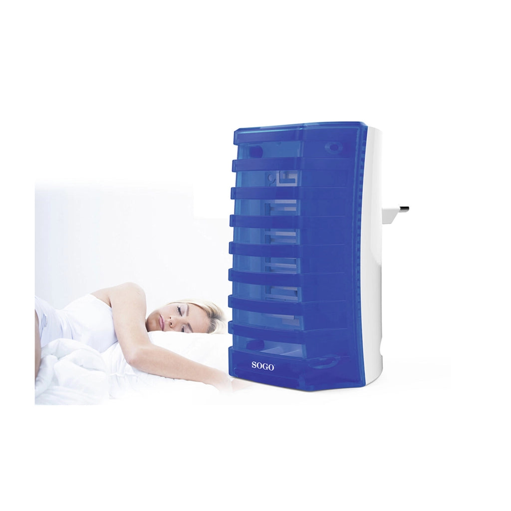 Antizanzare elettrico UV LED compatto, griglia elettrificata alta tensione, copertura 20m², camerette bambini 0,4W - SOGO