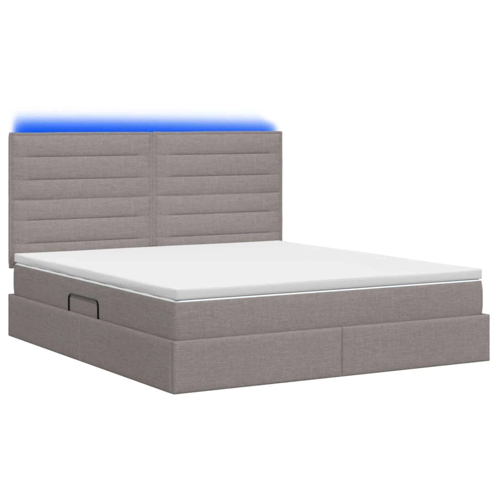 Letto con contenitore LED e materasso Tortora 140 x 200 cm 3459888