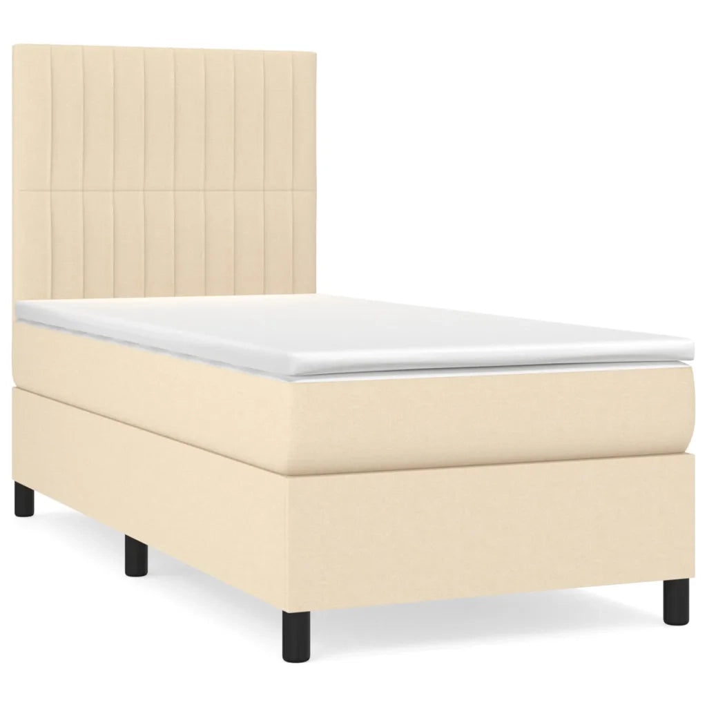 Giroletto a Molle con Materasso Crema 90x200 cm inTessuto cod mxl 66068