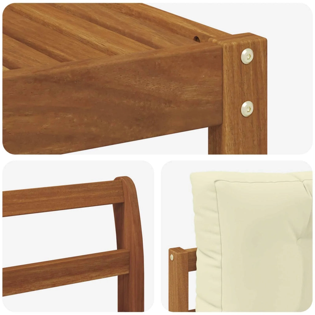 Set di divani da esterno con cuscino 7 pcs Naturale e Crema 3367263