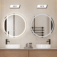 ZMH Specchio da bagno con funzione antiappannamento IP44 Rotondo Bianco Specchio da bagno variabile