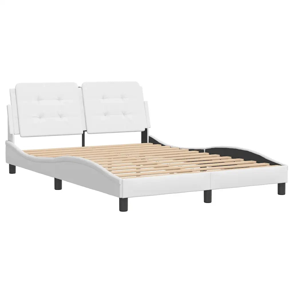 Giroletto senza Materasso-Struttura Letto Zadar Bianco 140x190 cm in Similpelle