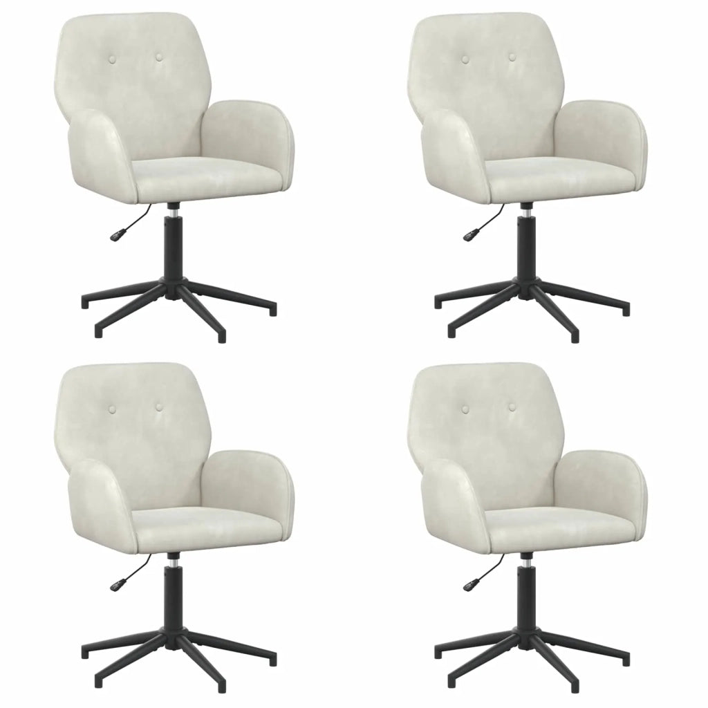 Sedie da scrivania girevoli 4 pz 54 x 55 x 90 cm Crema Velluto 3428335