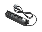 MULTIPRESA 4 POSTI BIPASSO + SCHUKO CON INTERRUTT. LINEA RETAIL NERA- - nera 47421 - 2 pezzi FANTON