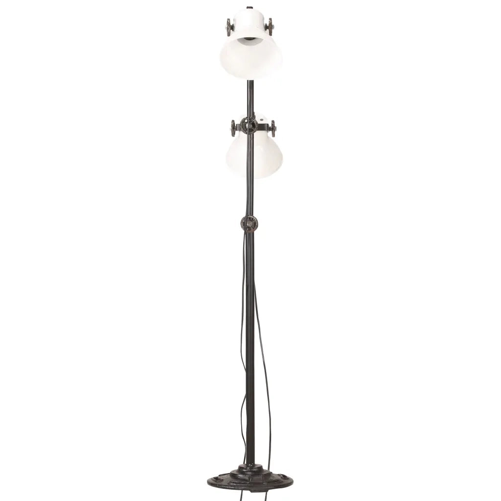 Lampada da Pavimento con 2 Paralumi Bianca E27 in Ghisa cod mxl 72895