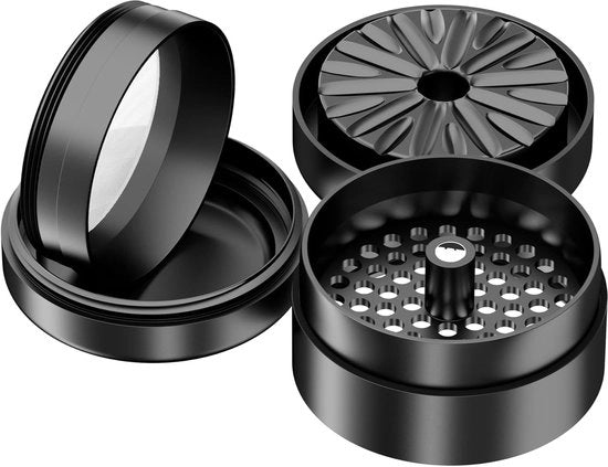 Grinders in Alluminio Premium - 4-in-1 Macinatore con Filtro Fine per Molitura Lenta