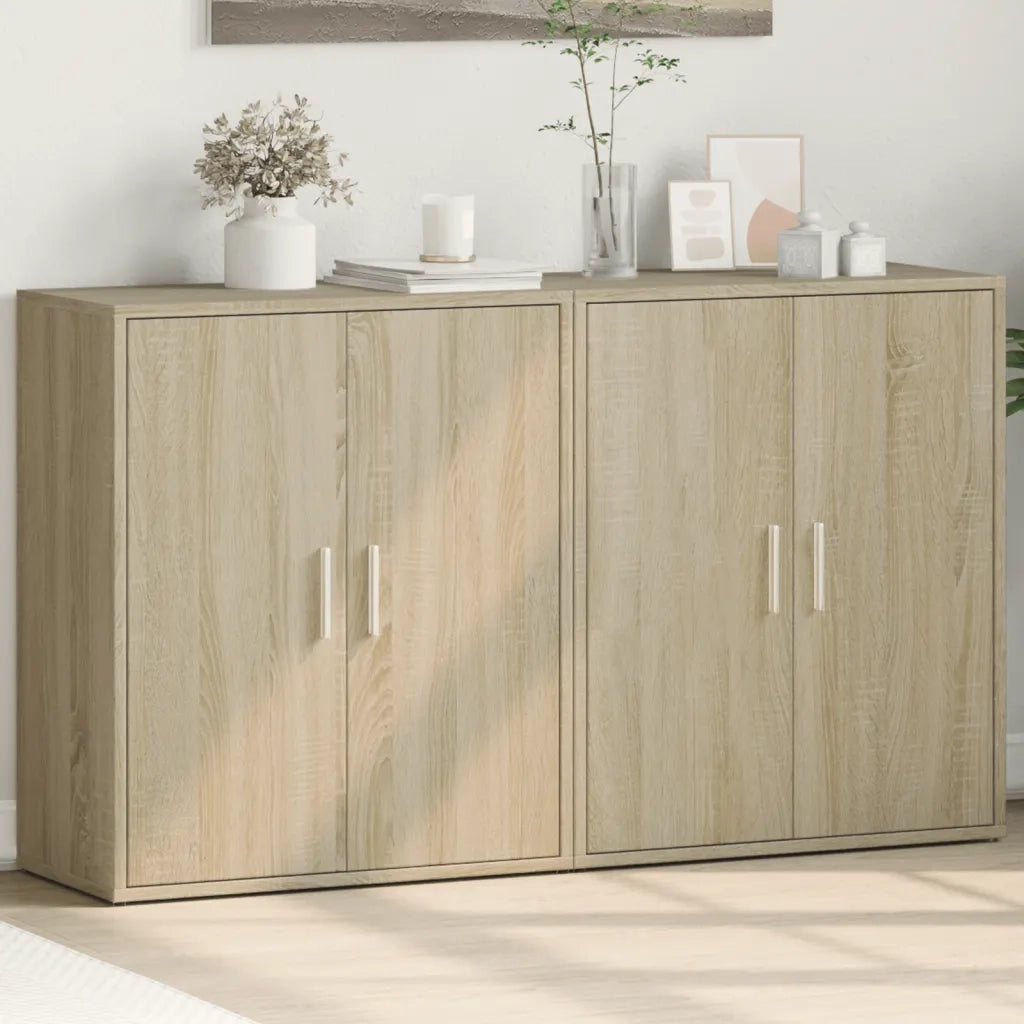 Credenze 2 pz | Madia | Buffet da pranzo | Armadio da pranzo Rovere Sonoma 60x31x70 cm in Legno Multistrato