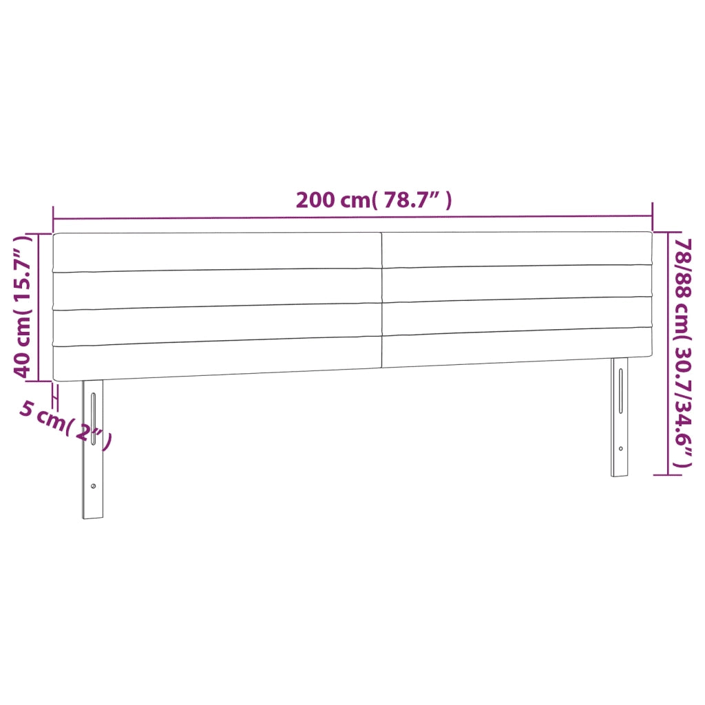 Testiera a LED-Testata con LED Blu 200x5x78/88 cm in Tessuto 650031
