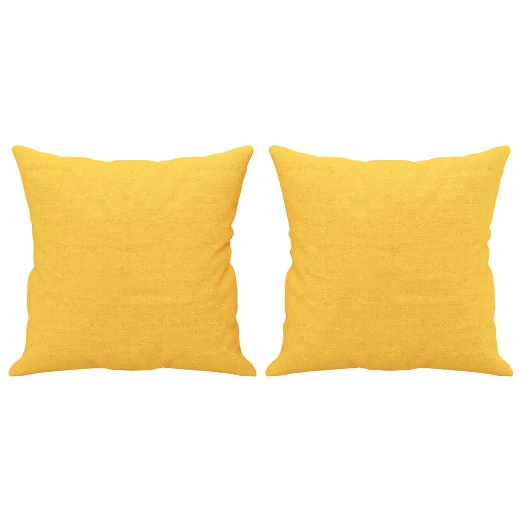 Cuscini Decorativi 2 pz Giallo Chiaro 40x40 cm in Tessuto cod mxl 46384