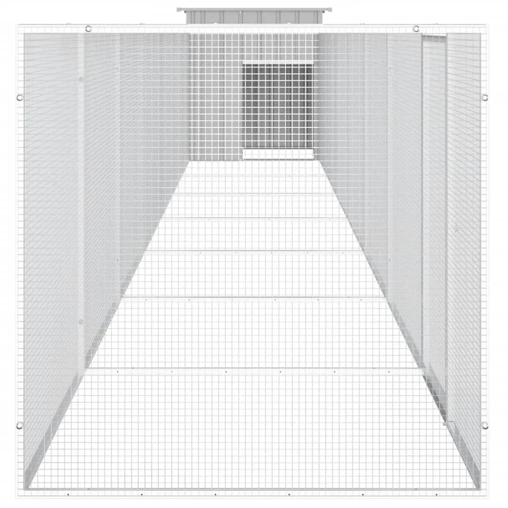 Gabbia per polli 700 x 91 x 100 cm acciaio zincato grigio 02_0041661