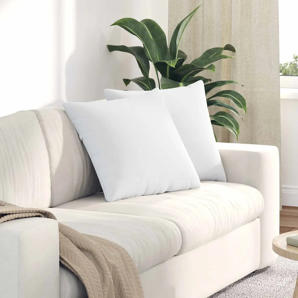 Cuscini da Divano 2 pz | Cuscini per sedie Bianco 50 x 50 cm Tessuto