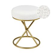 Pouf Boucle bianco sporco con gambe in metallo Camera da letto Soggiorno Accessori per sedersi