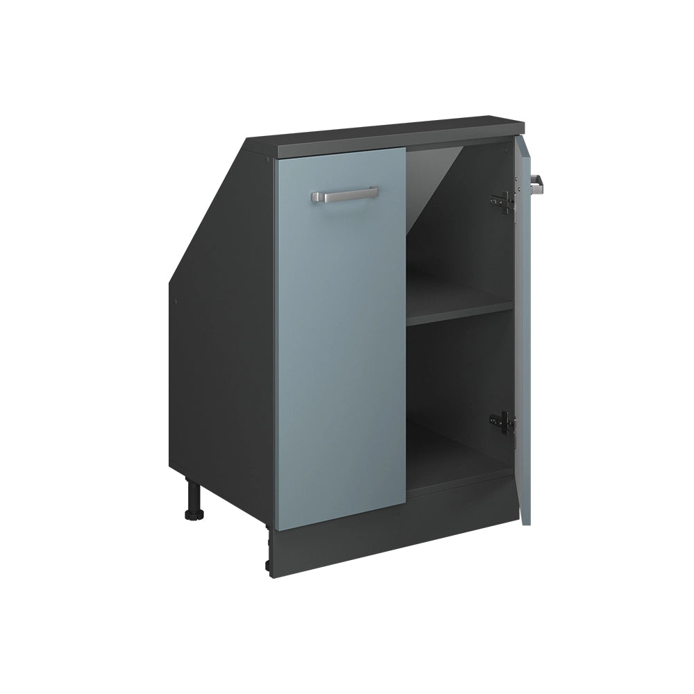 Mobile cucina sottotetto R-Line Grigio-blu/Antracite 60 cm con 2 porte Vicco