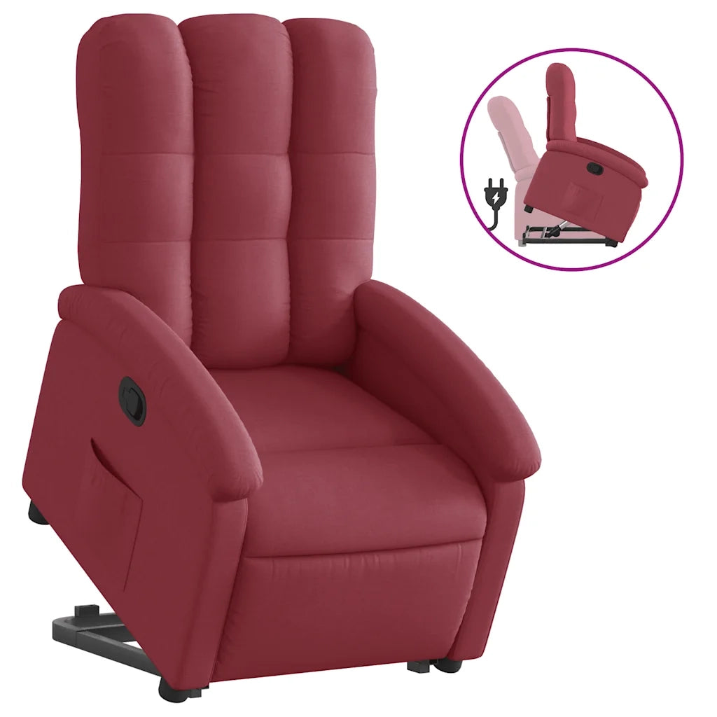 Divano Sedia-Poltrona Alzapersona Reclinabile Rosso Vino in Tessuto 650750