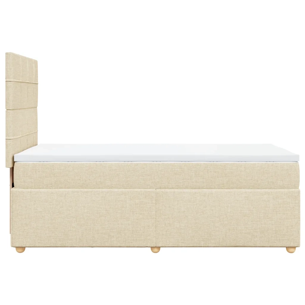Giroletto a Molle con Materasso Crema 100x200 cm in Tessuto
