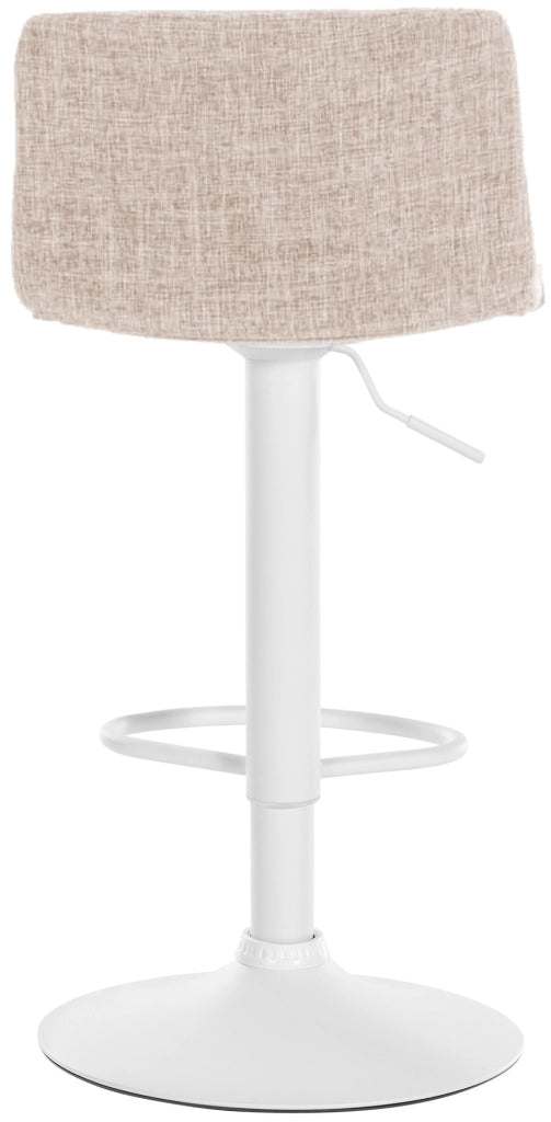 Sgabello HOVER in tessuto crema,Metallo bianco opaco