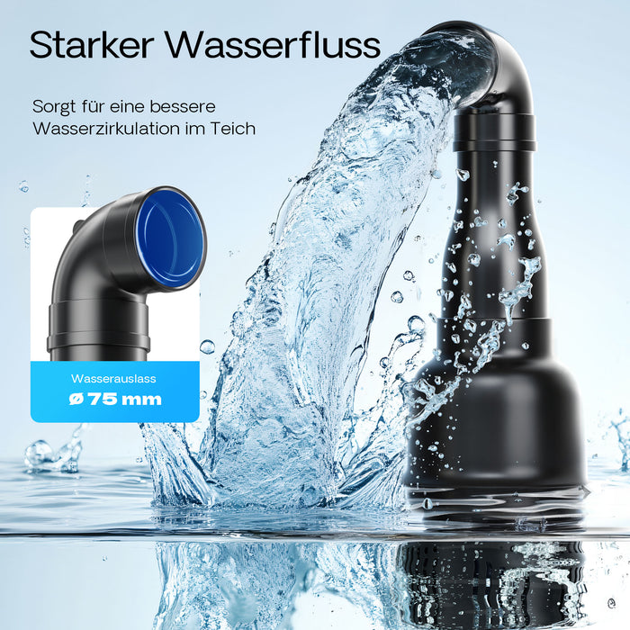 CEF-22000 Pompa a tubo per laghetto grande 22000 l/h 95W, per ricircolo acqua