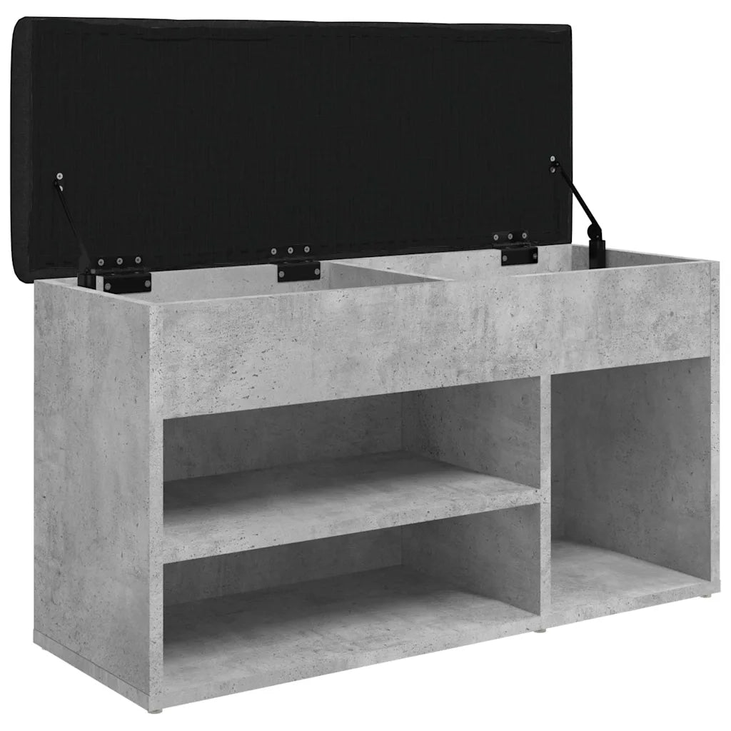 Panca per Scarpe Grigio Cemento 82x32x45,5cm Legno Multistrato 835029