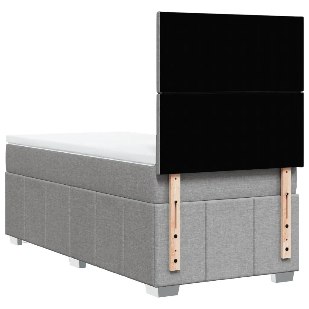 vidaXL Giroletto a Molle con Materasso Grigio Chiaro100x200 cm Tessuto