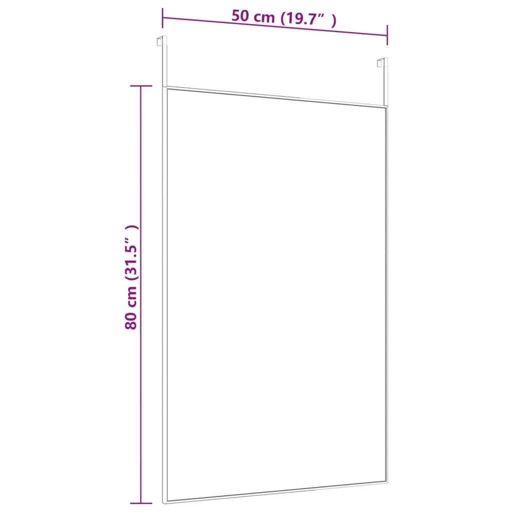 Specchio da Porta Nero 50x80 cm in Vetro e Alluminio cod mxl 50429