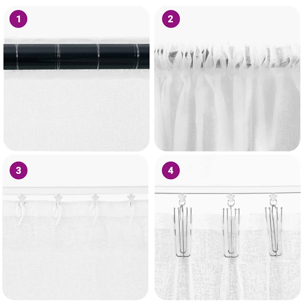 Tenda in Velo con tende 2 pcs Bianco 260 x 140 cm Poliestere 4108011