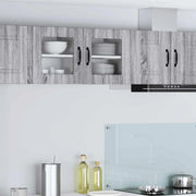 Mobile in vetro da parete PORTO 2 pcs Grigio Sonoma
