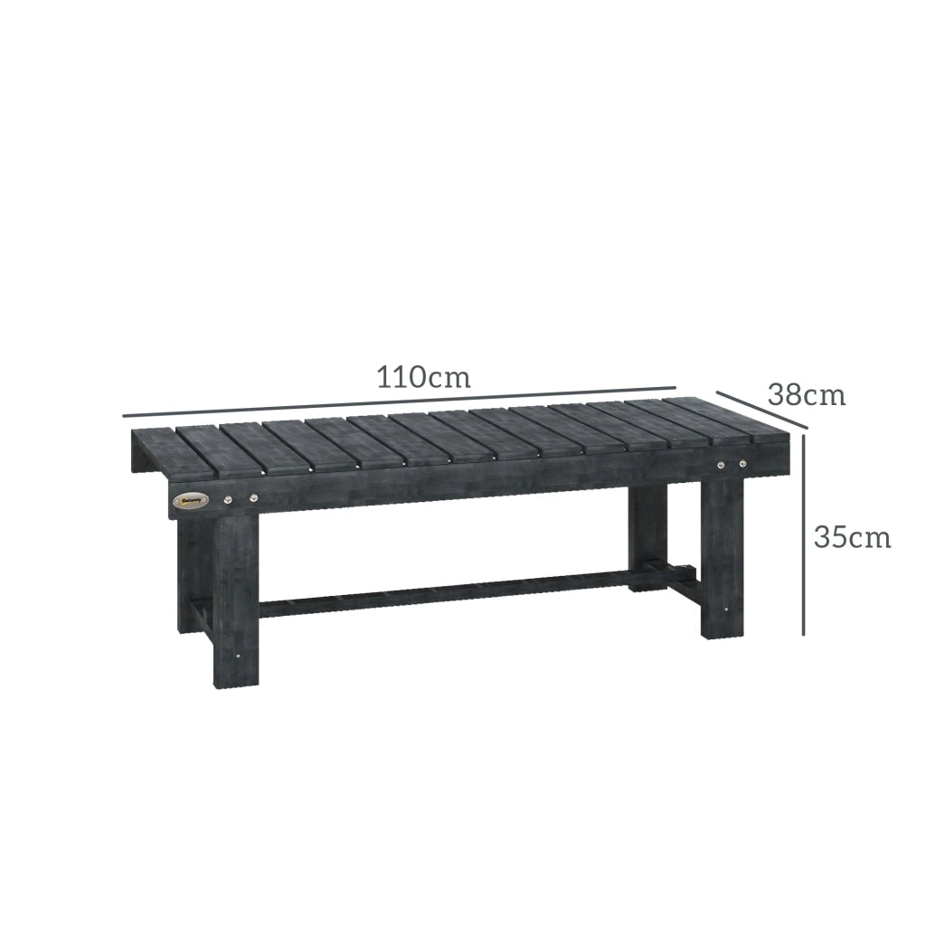 Panchina da Giardino a 2 Posti Impermeabile in Legno di Abete, 110x38x35 cm, Grigio
