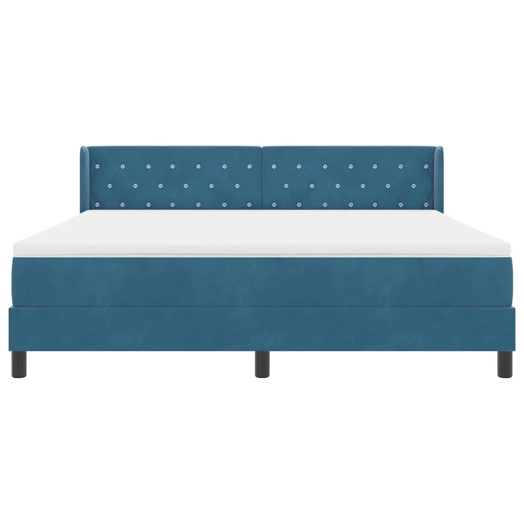 Letto a molle con testiera Blu Scuro 200 x 180 cm Velluto 3341430