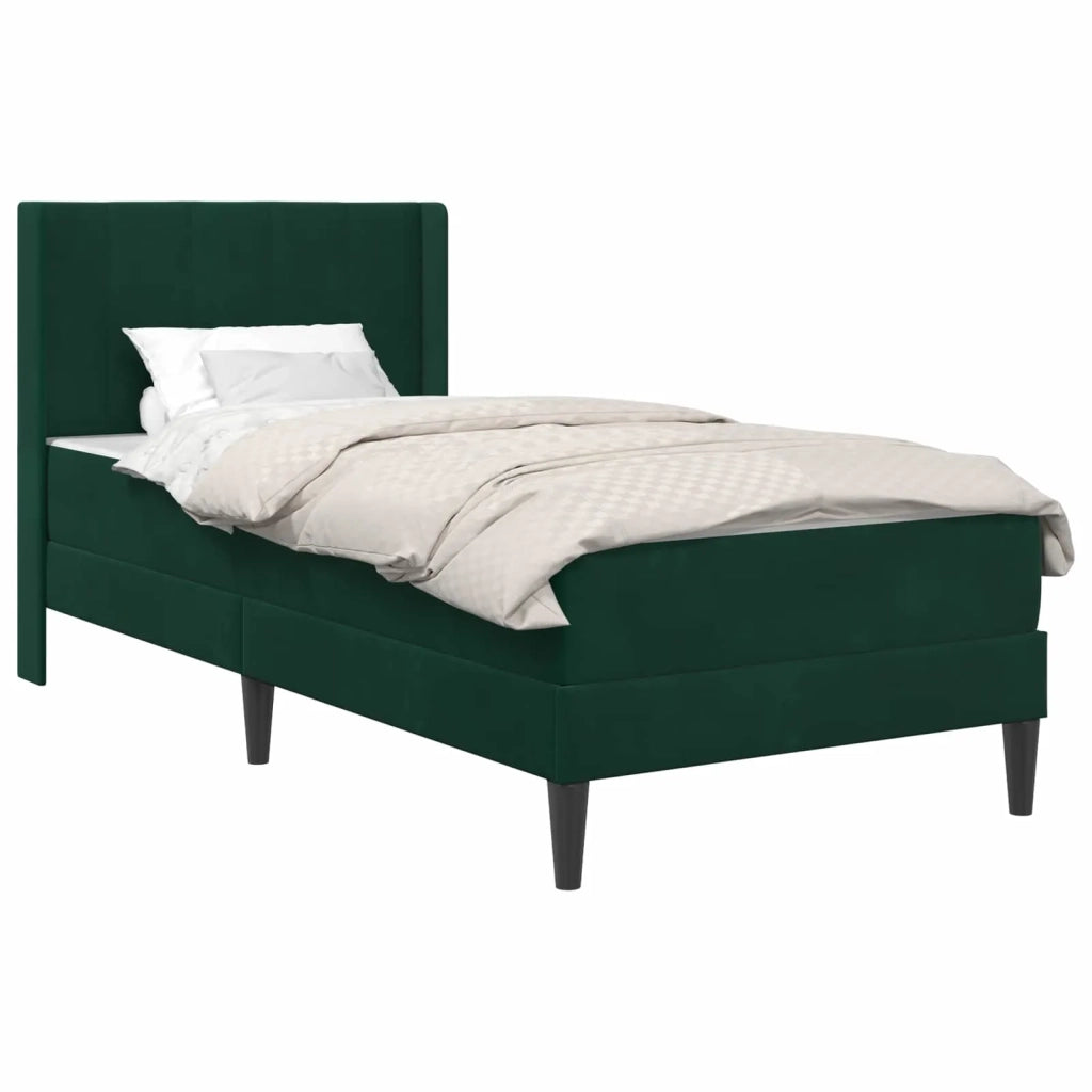 Struttura letto con materasso-Giroletto Verde Scuro 90 x 200 cm Velluto 411582