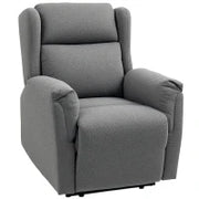 Poltrona Relax, Poltrona Imbottita Regolabile con Poggiapiedi, Inclinabile fino a 160°, Effetto Lino, Montaggio Veloce, Grigio Scuro