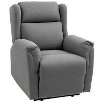 Poltrona Relax, Poltrona Imbottita Regolabile con Poggiapiedi, Inclinabile fino a 160°, Effetto Lino, Montaggio Veloce, Grigio Scuro
