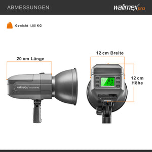 Flash fotografico a batteria Mover 400 TTL, 400 W 1/10000 s, con attacco sagomatori luce, per studio fotografico