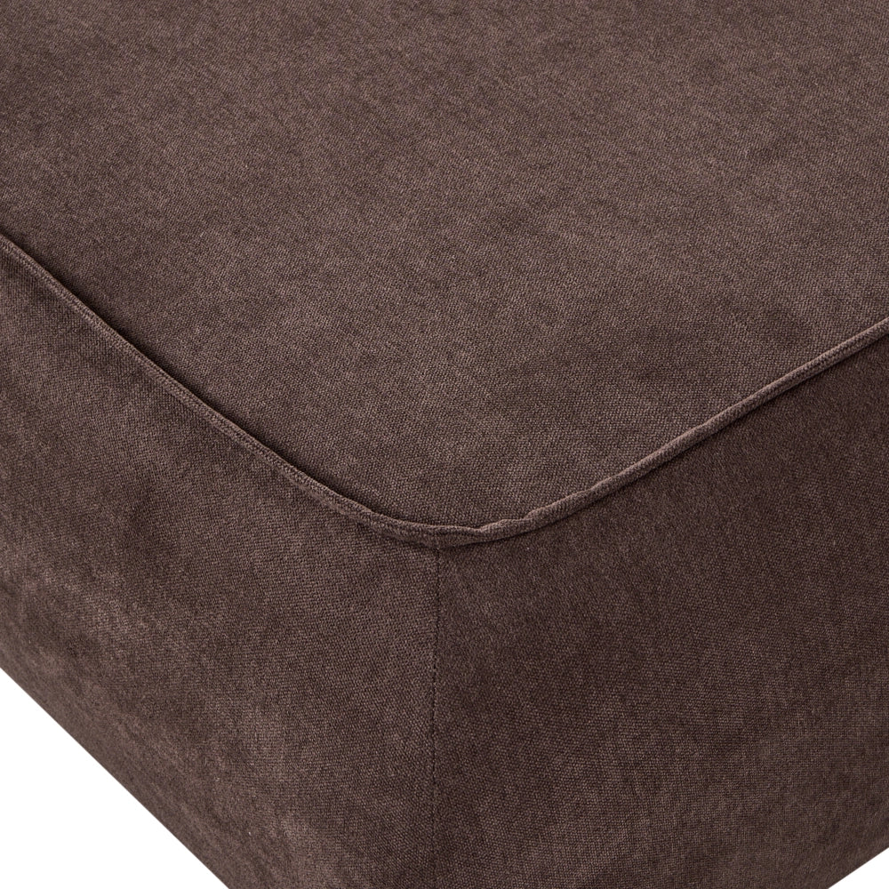 Pouf quadrato in tessuto marrone scuro imbottitura di qualità decorativo stile Moderno per soggiorno