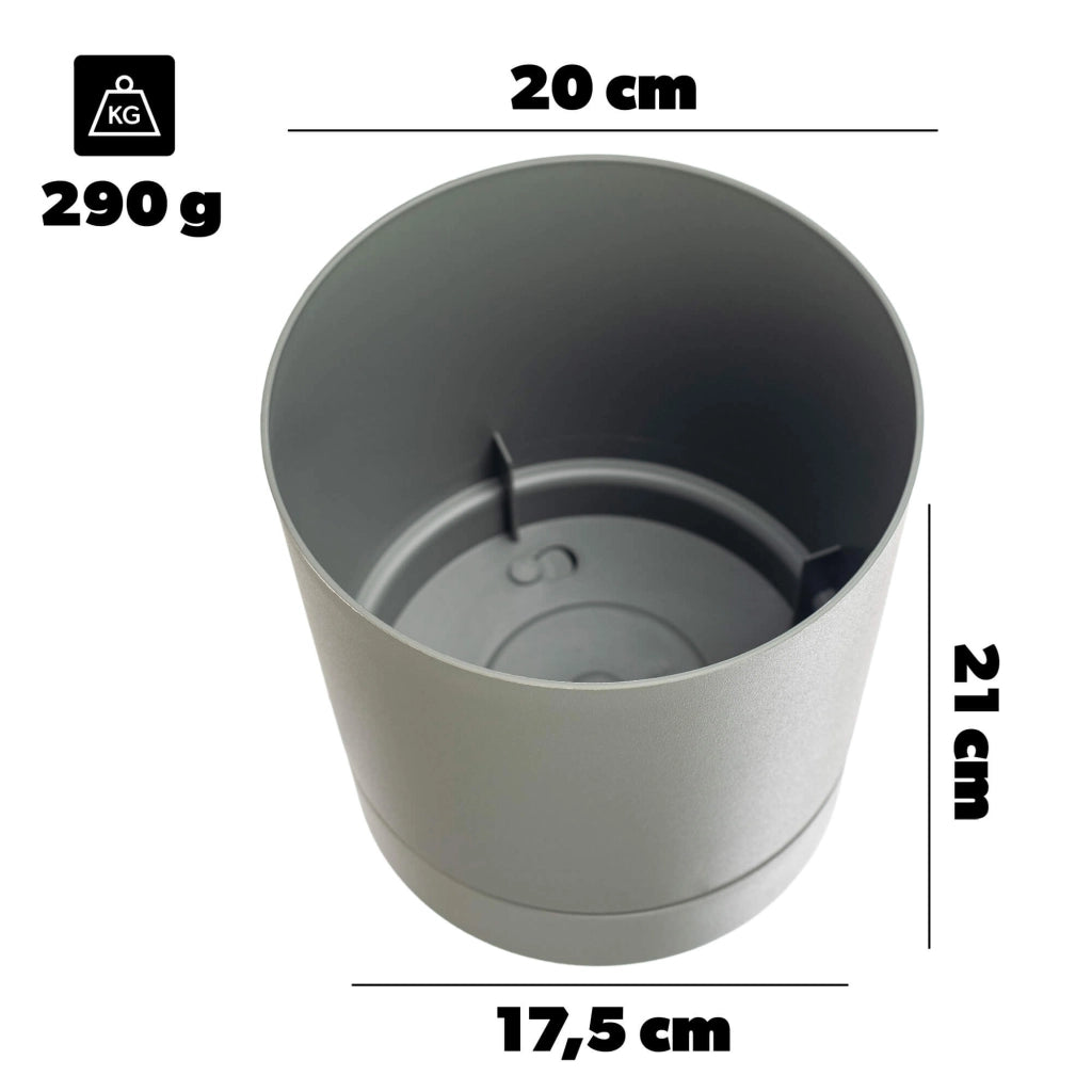Vaso da fiori KADAX con supporto, rotondo, in plastica, 20 cm