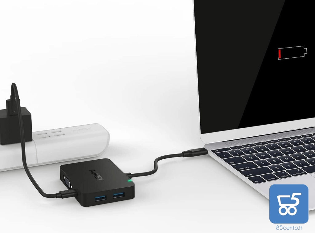 PACK 5 PER Usb Type-C Hub 4 USB 3.0 ricarica uscita Vga Full Hd Macbook Pro Samsung Lenovo Dell Huawei - RIVENDITORE