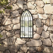 Specchio da Giardino-Specchio Decorativo-Specchio Esterno Nero 70x30 cm in Ferro per Uso Esterno 953980
